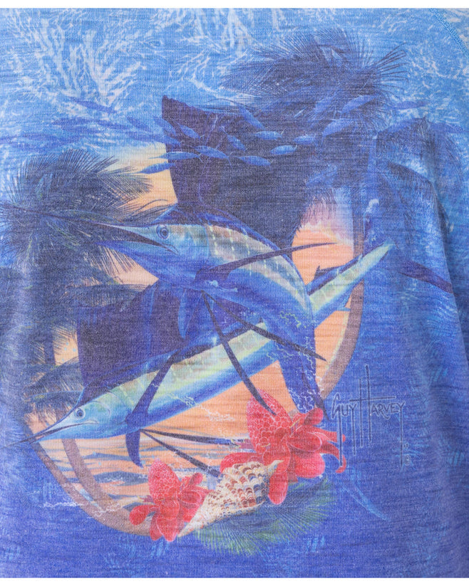 Camisa Flameada Raglán De Manga Larga Sailfish Scribble Para Mujer