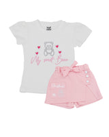 Conjunto Falda – Pantalón Corta My Sweet Bear para Niña (White)