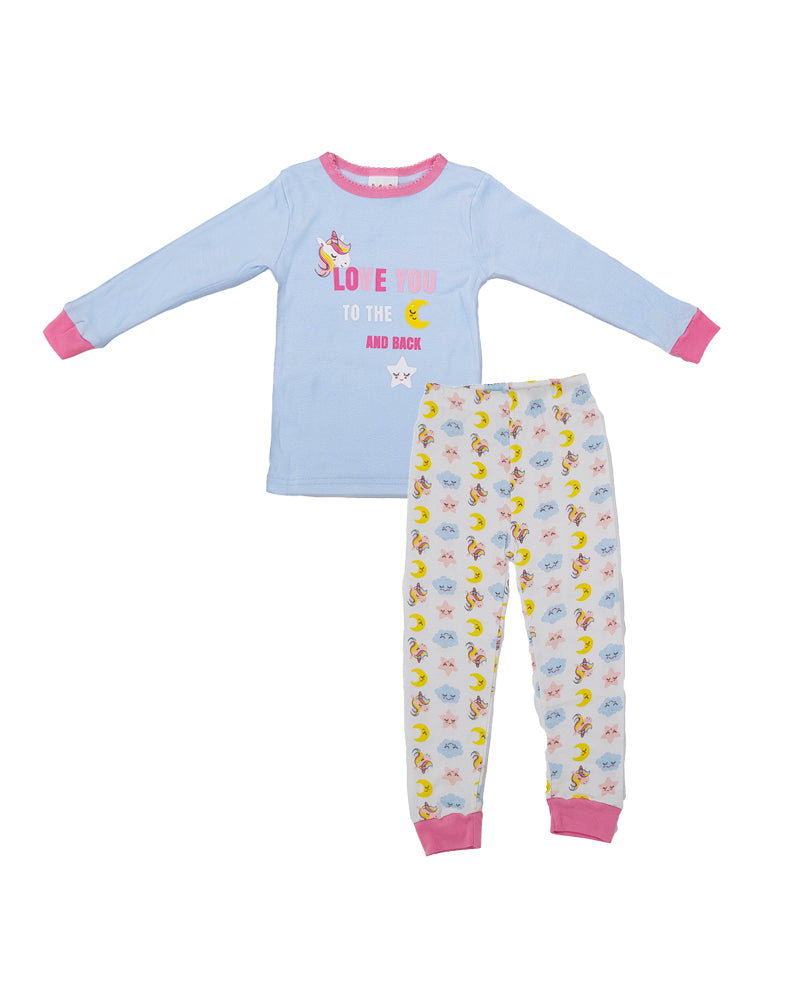 Pijama Love You To The And Back para Niñas (Lavender)