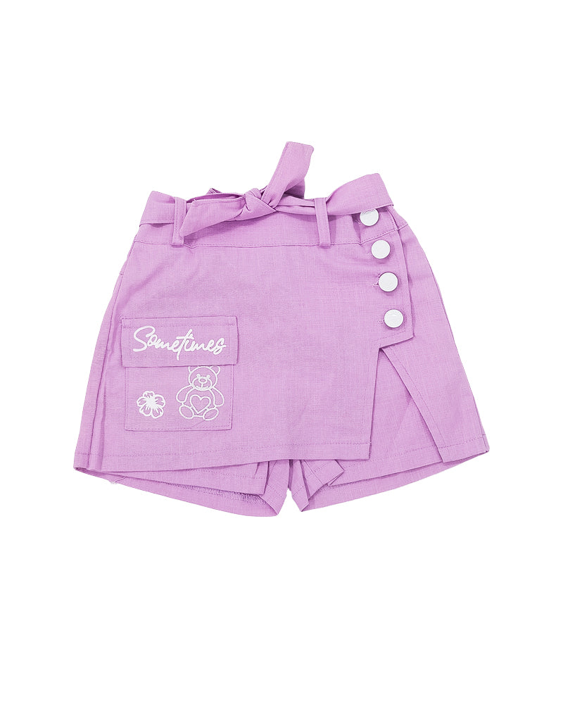 Conjunto Falda – Pantalón Corta My Sweet Bear para Niña (Grey)