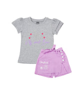 Conjunto Falda – Pantalón Corta My Sweet Bear para Niña (Grey)