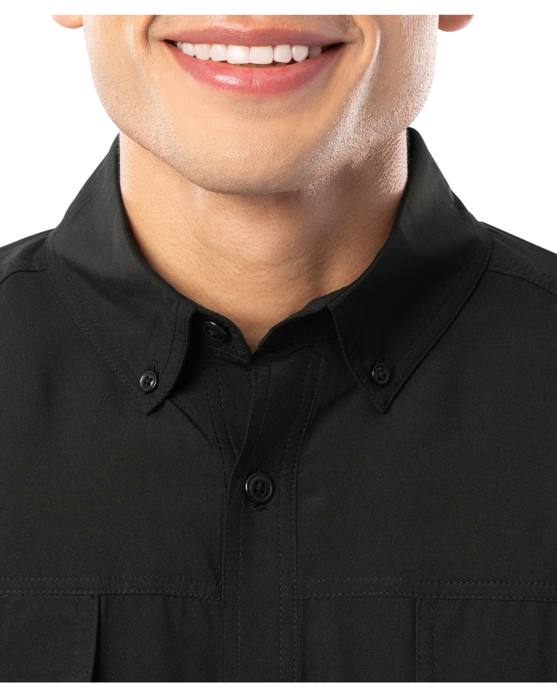 Camisa De Pesca De Manga Corta Core Solid Para Hombre