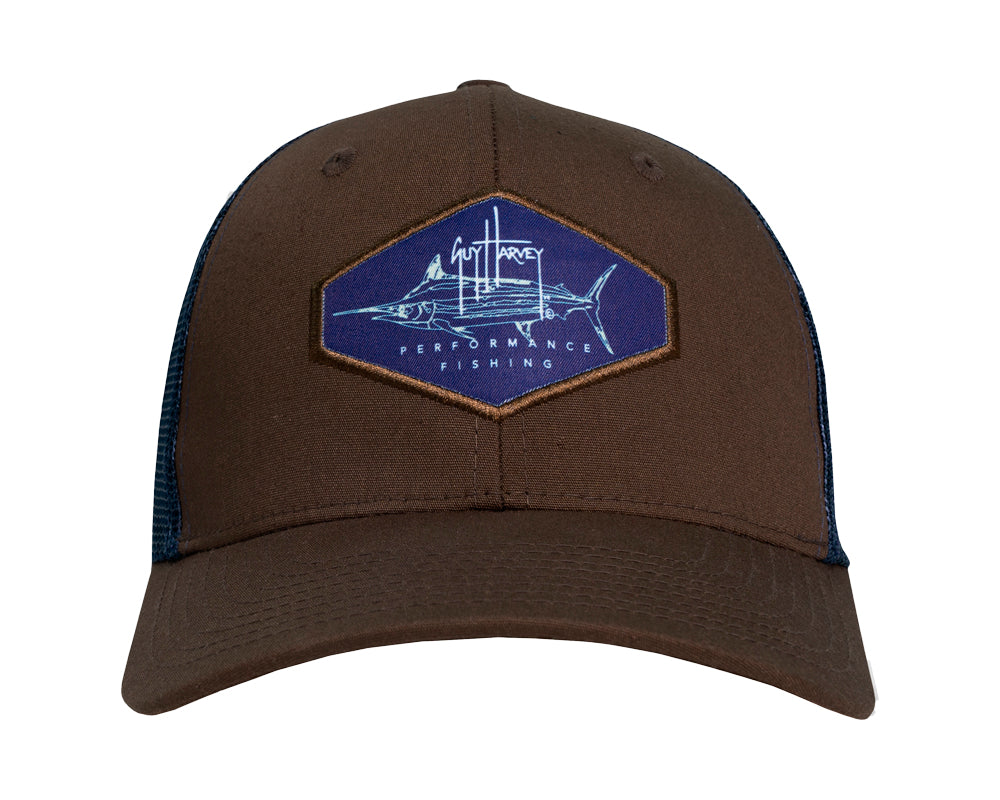 Gorra trucker de malla con parche de camuflaje Marlin